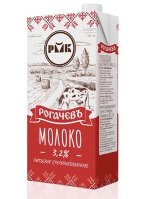 4810065008608 რძე Milk sterilized 3,2% 1L*12 Rogachev