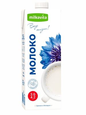 4811309012610 რძე MILK 3.6-4.2% 1*12 Milkavita
